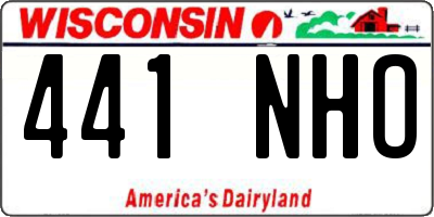 WI license plate 441NHO