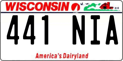 WI license plate 441NIA
