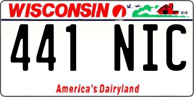 WI license plate 441NIC