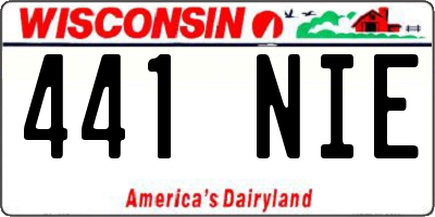 WI license plate 441NIE