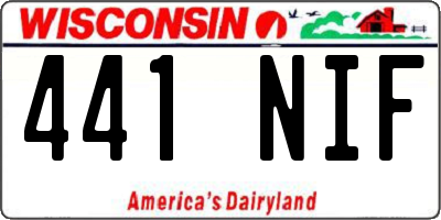 WI license plate 441NIF