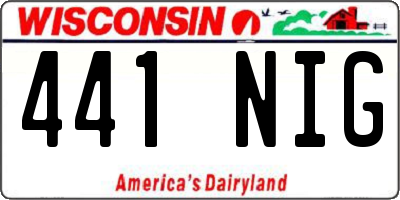 WI license plate 441NIG