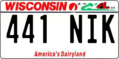 WI license plate 441NIK