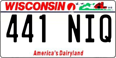WI license plate 441NIQ