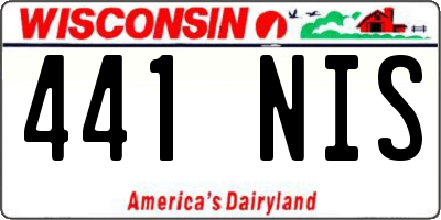 WI license plate 441NIS