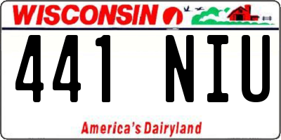 WI license plate 441NIU