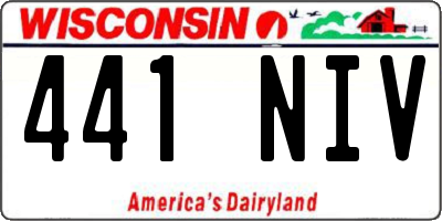 WI license plate 441NIV