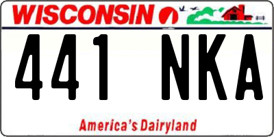 WI license plate 441NKA