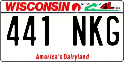 WI license plate 441NKG