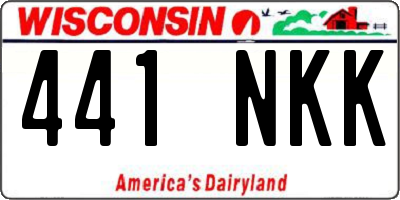 WI license plate 441NKK