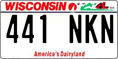 WI license plate 441NKN