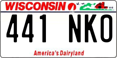 WI license plate 441NKO
