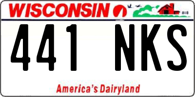 WI license plate 441NKS