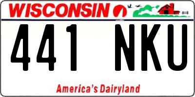 WI license plate 441NKU