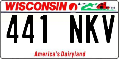 WI license plate 441NKV