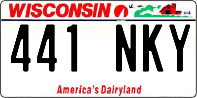WI license plate 441NKY