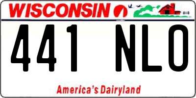WI license plate 441NLO