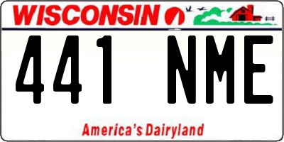 WI license plate 441NME
