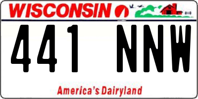 WI license plate 441NNW