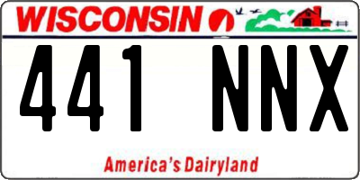 WI license plate 441NNX
