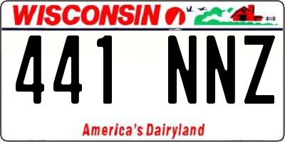 WI license plate 441NNZ