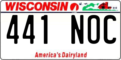 WI license plate 441NOC