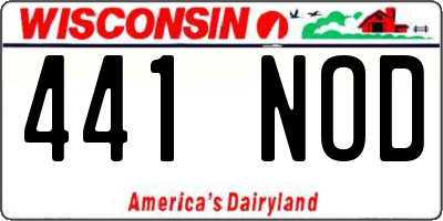 WI license plate 441NOD