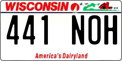 WI license plate 441NOH