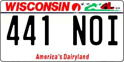 WI license plate 441NOI