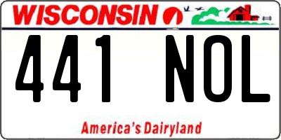 WI license plate 441NOL