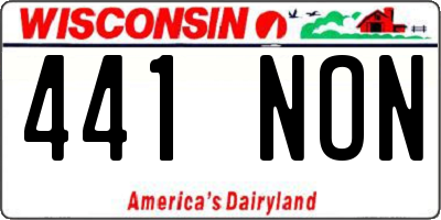 WI license plate 441NON