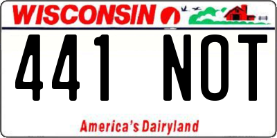 WI license plate 441NOT