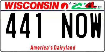 WI license plate 441NOW