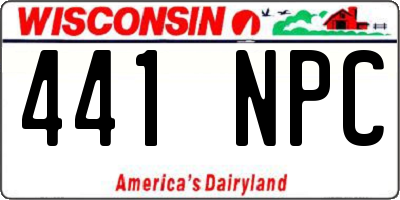 WI license plate 441NPC