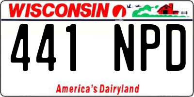 WI license plate 441NPD