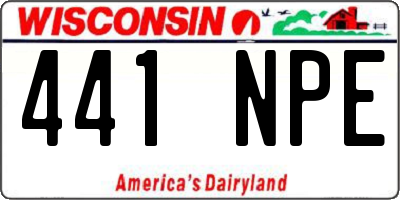 WI license plate 441NPE