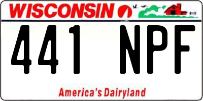 WI license plate 441NPF