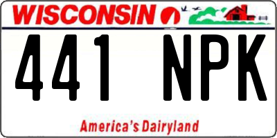 WI license plate 441NPK