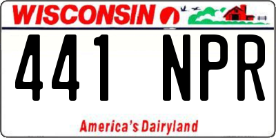 WI license plate 441NPR