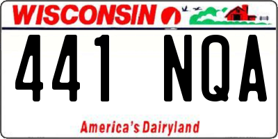 WI license plate 441NQA