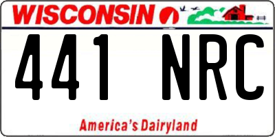 WI license plate 441NRC