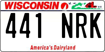 WI license plate 441NRK