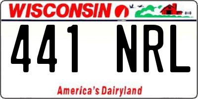 WI license plate 441NRL