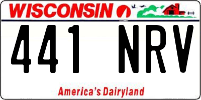 WI license plate 441NRV