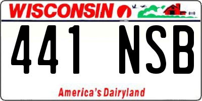 WI license plate 441NSB