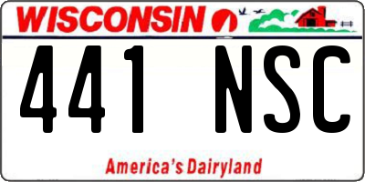 WI license plate 441NSC