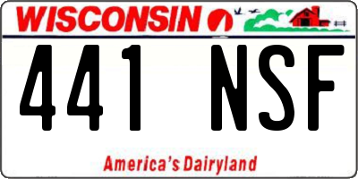 WI license plate 441NSF