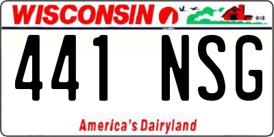 WI license plate 441NSG
