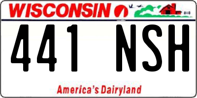 WI license plate 441NSH