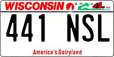 WI license plate 441NSL